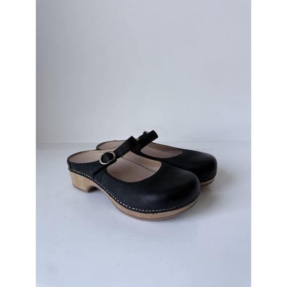 Dansko Bria Mary Jane Clogs Women's 5.5 - 6 Black Leather Professional Slip Ons - Picture 4 of 10